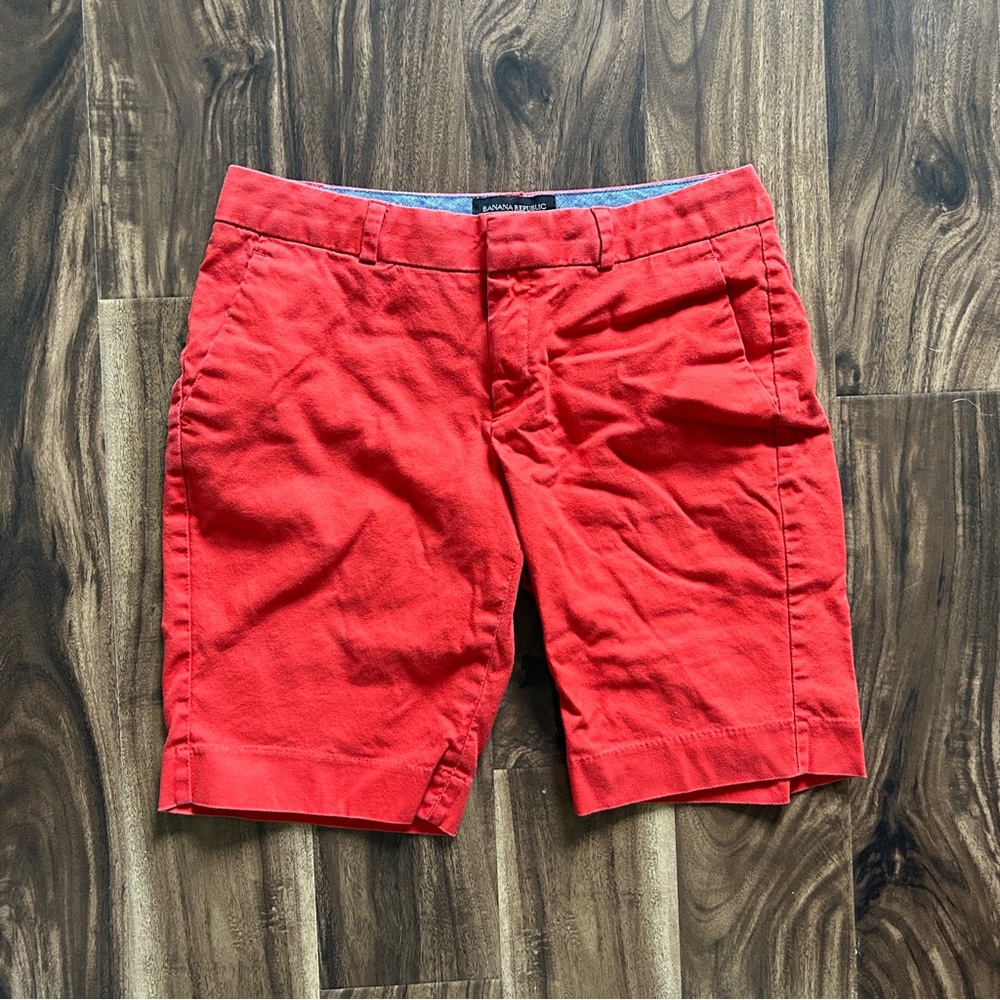 Banana Republic Red Low-Rise Shorts 0
